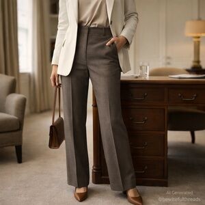 Judith & Charles 12 Brown-Grey Wool Dress Pants Tailored Workwear
